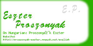 eszter proszonyak business card